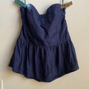 American Eagle Navy Strapless Bodice Top - size M